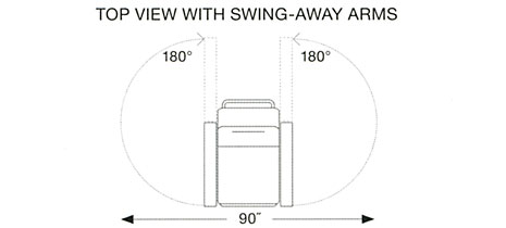 65 Series Top View with Swing Away Arms