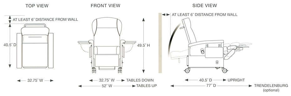 Champion Chair  54 Series Space Requirements