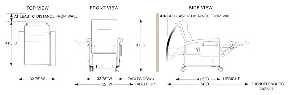 Champion Chair 65 Series Space Requirements