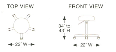 Clinical Stools Top / Side Views