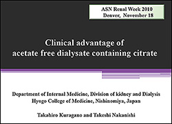 Clinical Advantage of Acetate Free Dialysate Containing Citrate